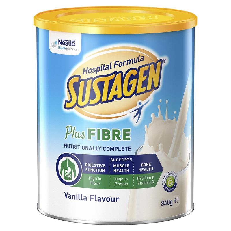 Sustagen Hospital Formula + Fibre Nutritional Supplement Vanilla Flavour 840g