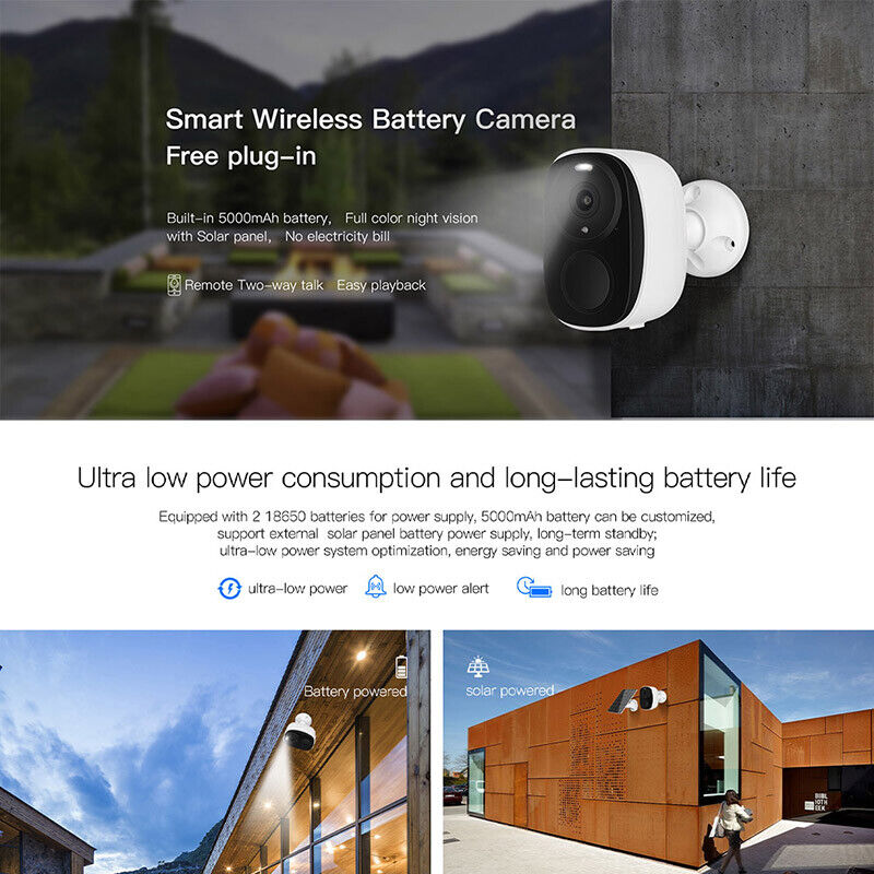 Wireless Security Camera Outdoor Battery Rechargeable Home WIFI IP CCTV