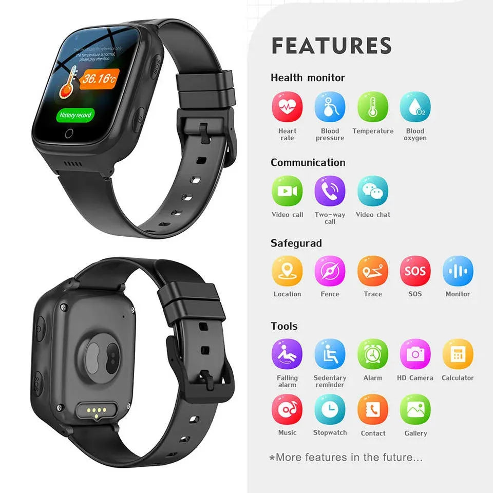 4G Elderly Smart Watch Emergency Fall Detection With GPS Tracker