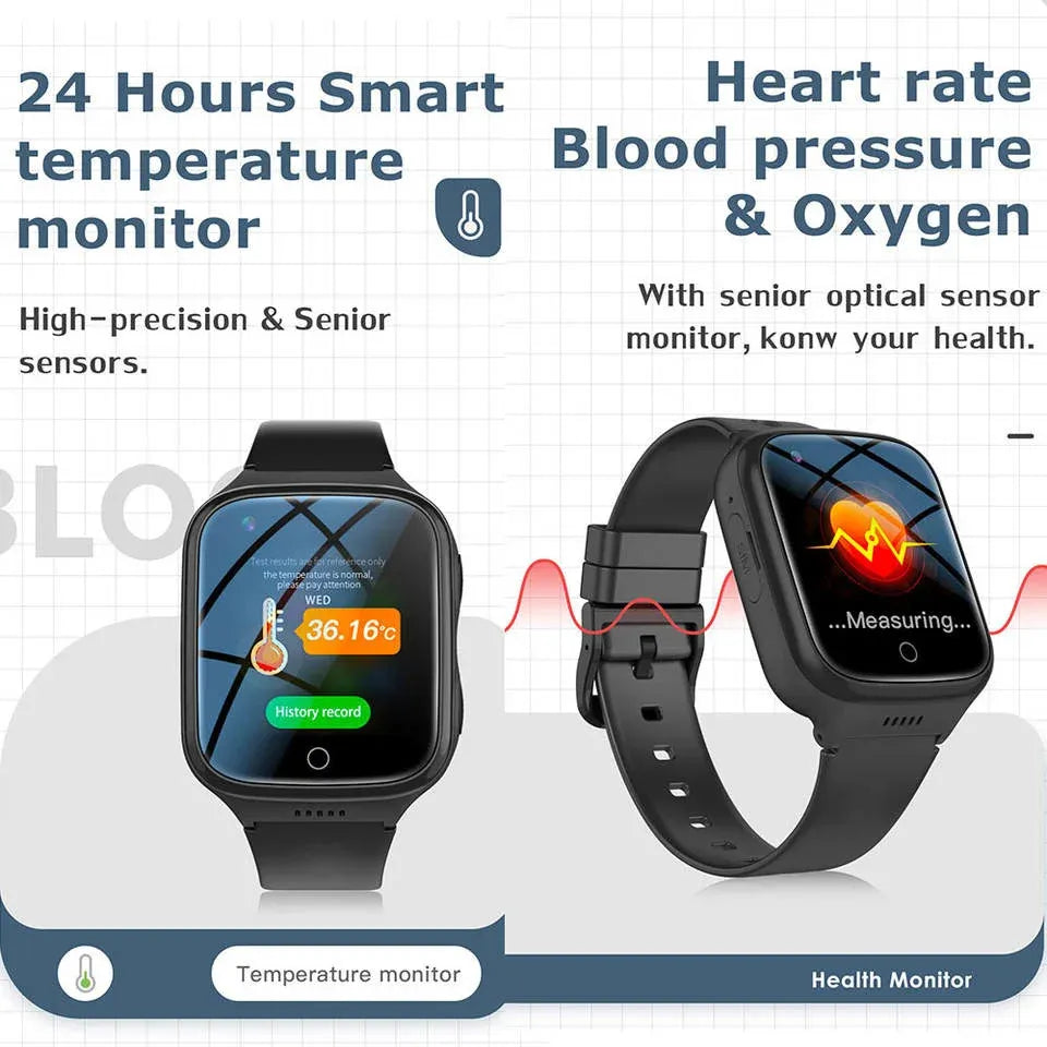 4G Elderly Smart Watch Emergency Fall Detection With GPS Tracker