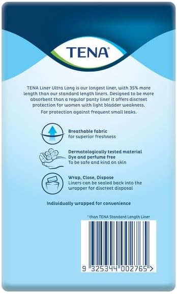 Tena Ultra Long Length Liner, Light Incontinence - Pack of 22