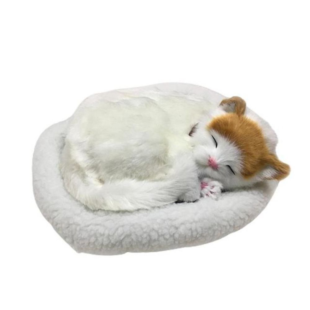 Realistic Sleeping Plush Breathing Cat