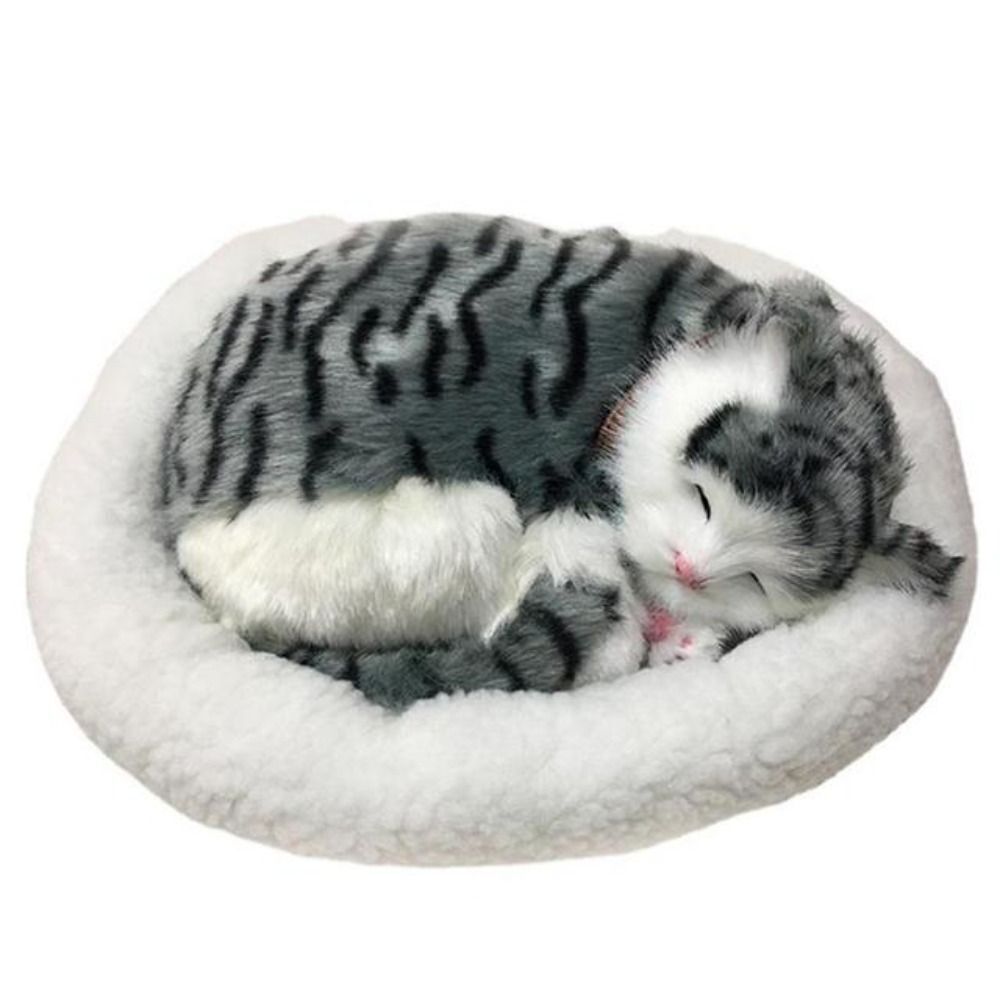 Realistic Sleeping Plush Breathing Cat