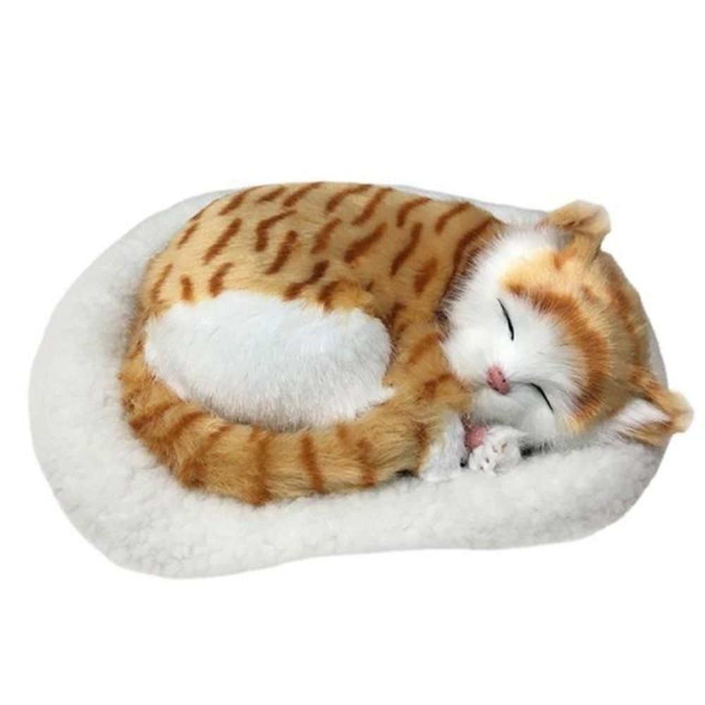 Realistic Sleeping Plush Breathing Cat