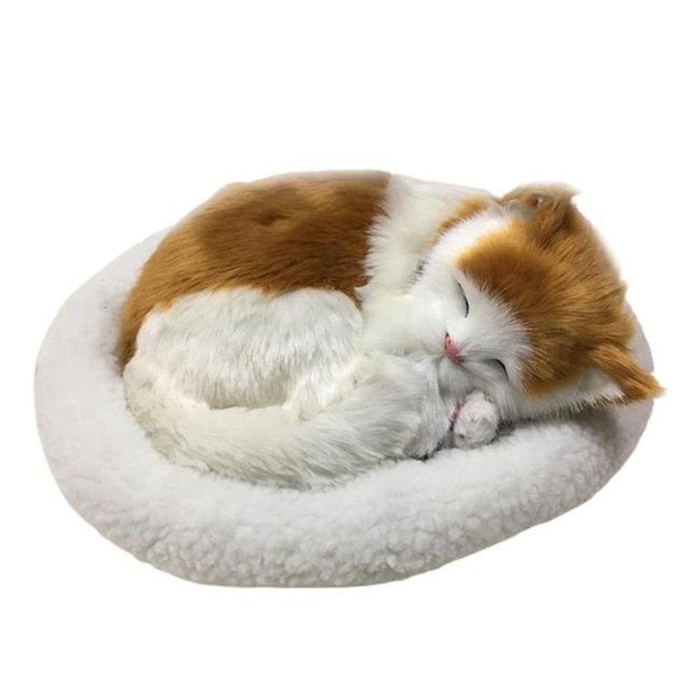 Realistic Sleeping Plush Breathing Cat