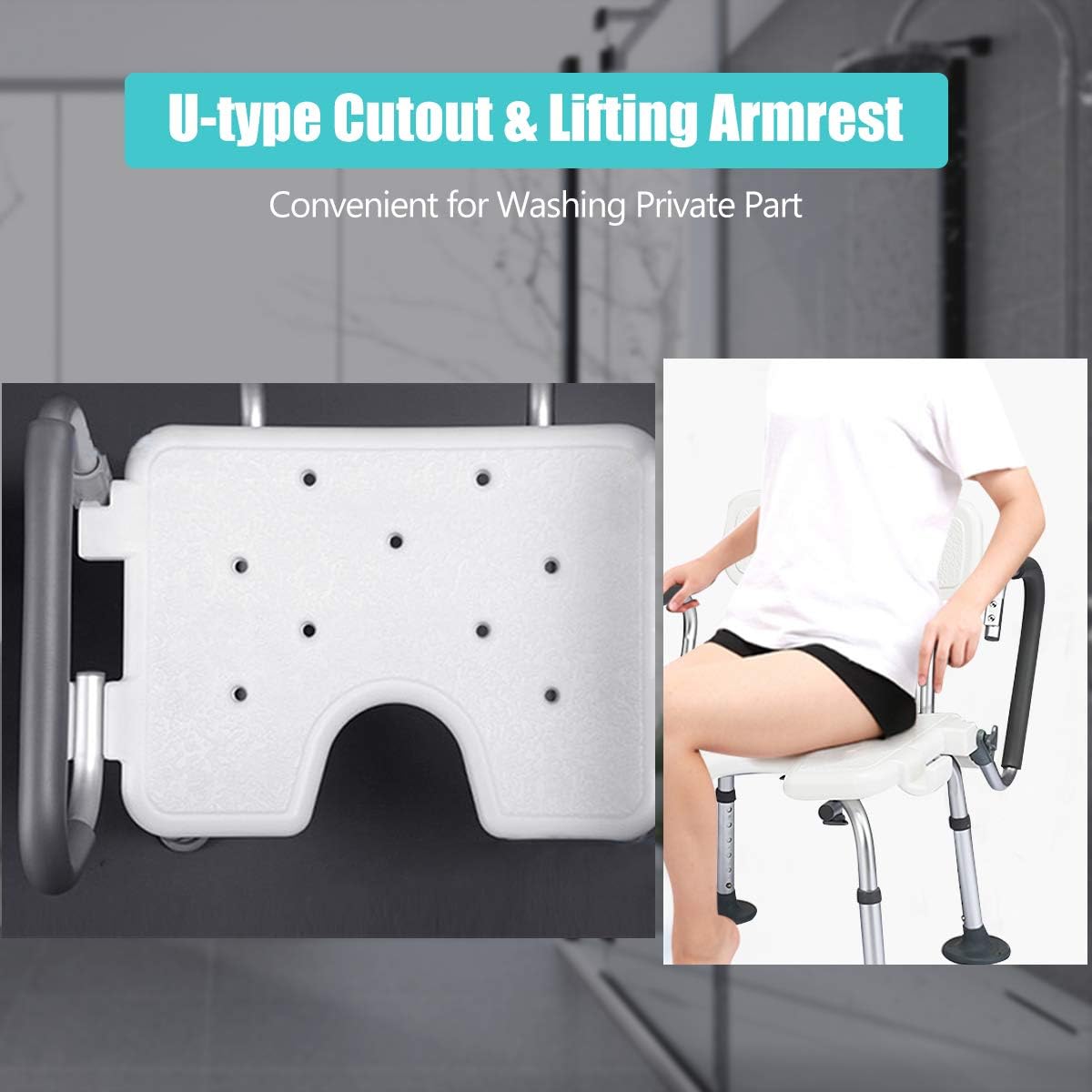 Costway White Shower Chair NDIS Aged Care