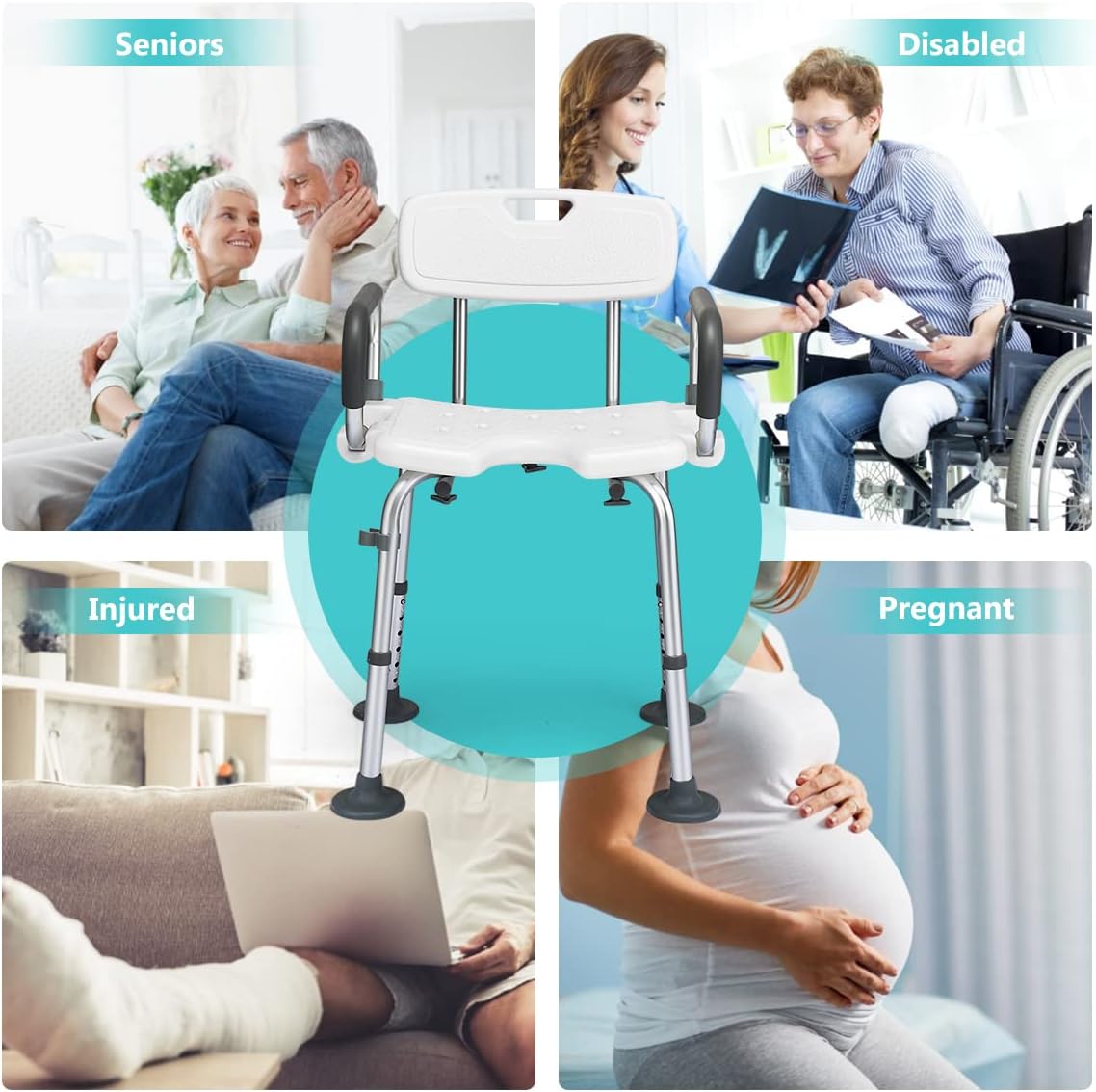 Costway White Shower Chair NDIS Aged Care