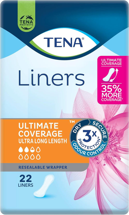 Tena Ultra Long Length Liner, Light Incontinence - Pack of 22