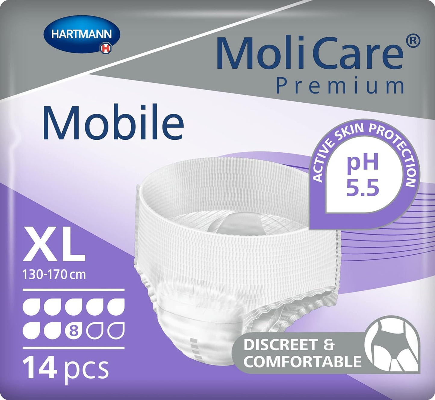 MoliCare Premium Incontinence Pull-up Briefs Mobile 8 - X-Large - Pack of 14