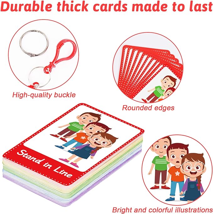 50PCS Autism Behaviour Communication Cards for Speech Delay Children and Adults Special Needs Visual Aid Language Learning Cue Cards Special Ed Feelings Emotions Flash Cards for Autism Communication