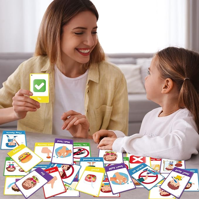 50PCS Autism Behaviour Communication Cards for Speech Delay Children and Adults Special Needs Visual Aid Language Learning Cue Cards Special Ed Feelings Emotions Flash Cards for Autism Communication