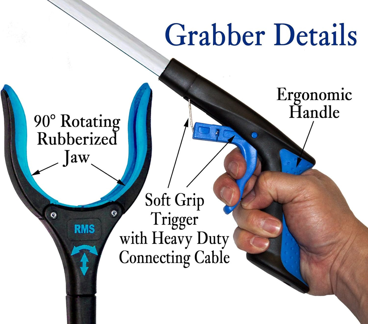 80cm Extra Long Grabber Reacher Rotating Gripper Mobility Aid