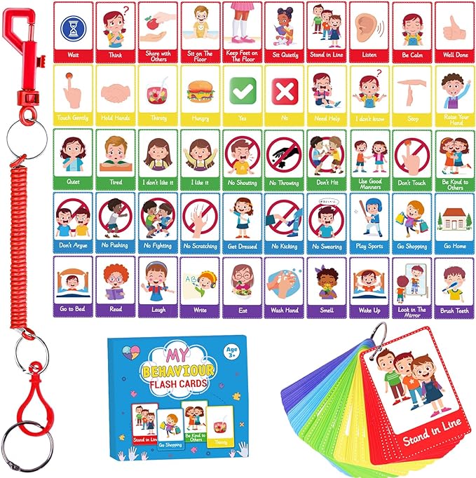 50PCS Autism Behaviour Communication Cards for Speech Delay Children ...