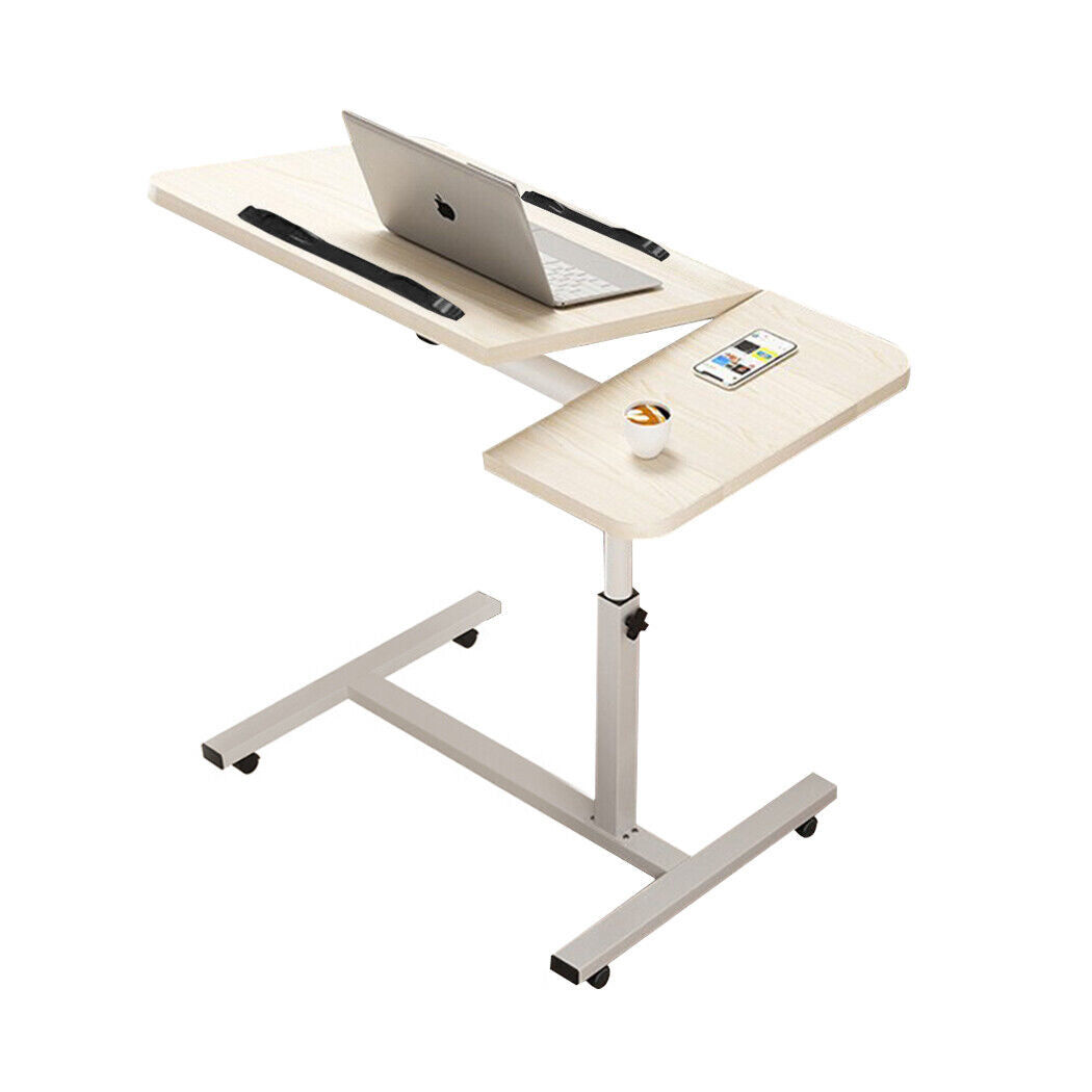 Adjustable Folding Dual Tabletop Overbed Mobile Desk NDIS Aged Care