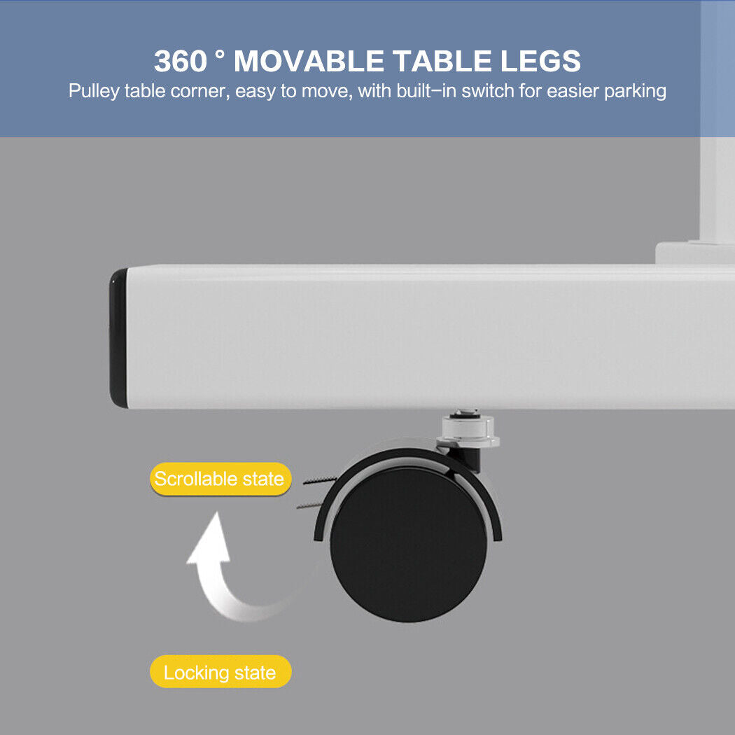 Adjustable Folding Dual Tabletop Overbed Mobile Desk NDIS Aged Care