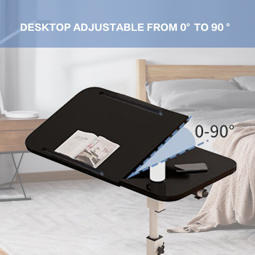 Adjustable Folding Dual Tabletop Overbed Mobile Desk NDIS Aged Care