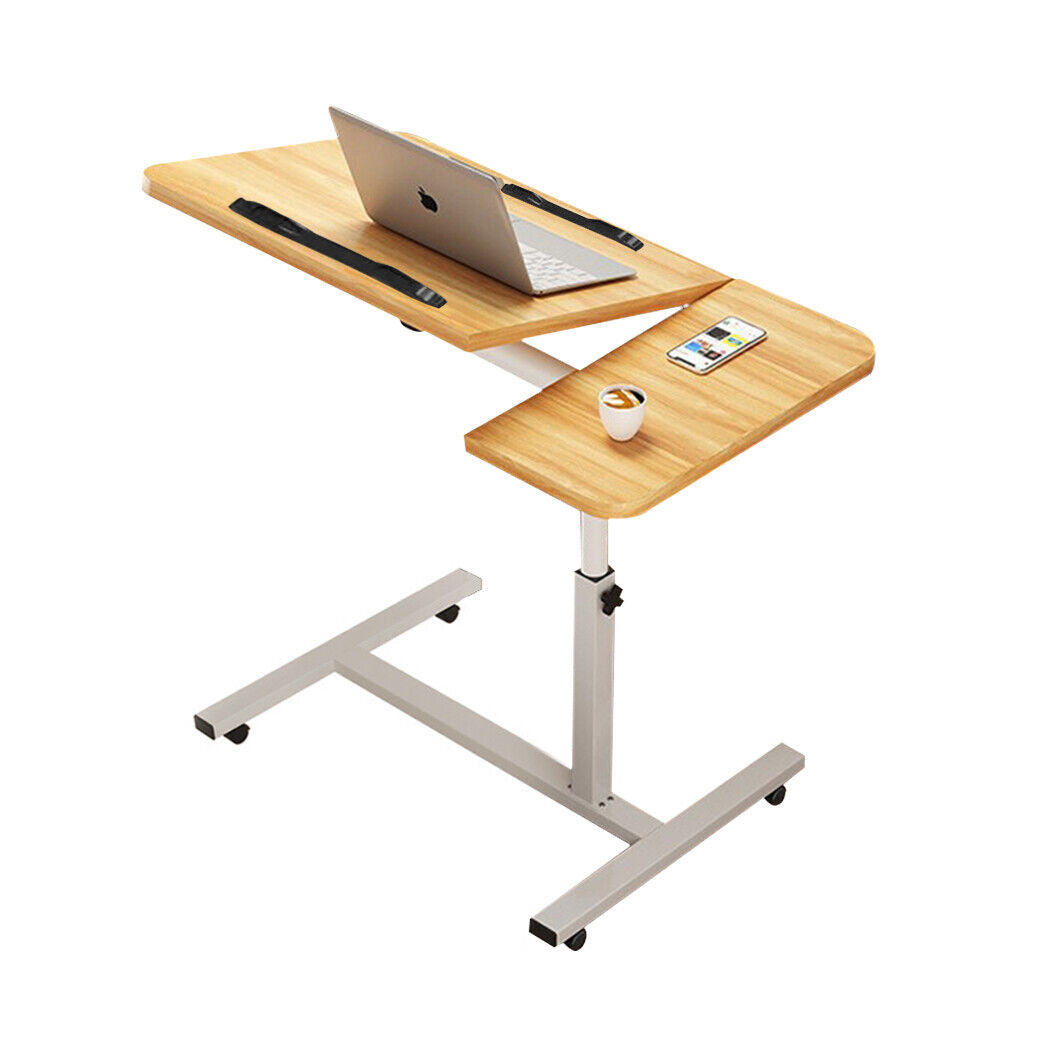 Adjustable Folding Dual Tabletop Overbed Mobile Desk NDIS Aged Care