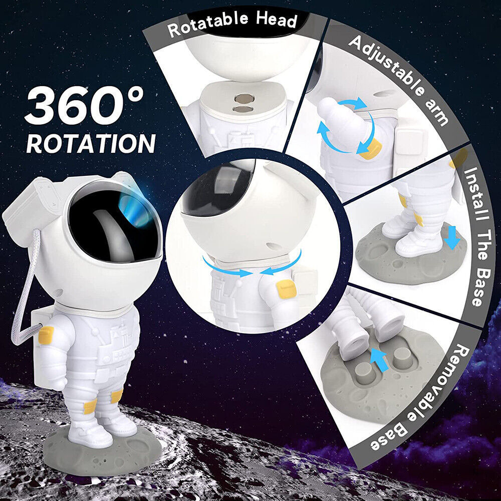 Astronaut Starry Galaxy Projector Night Light Lamp Space Nebula Star