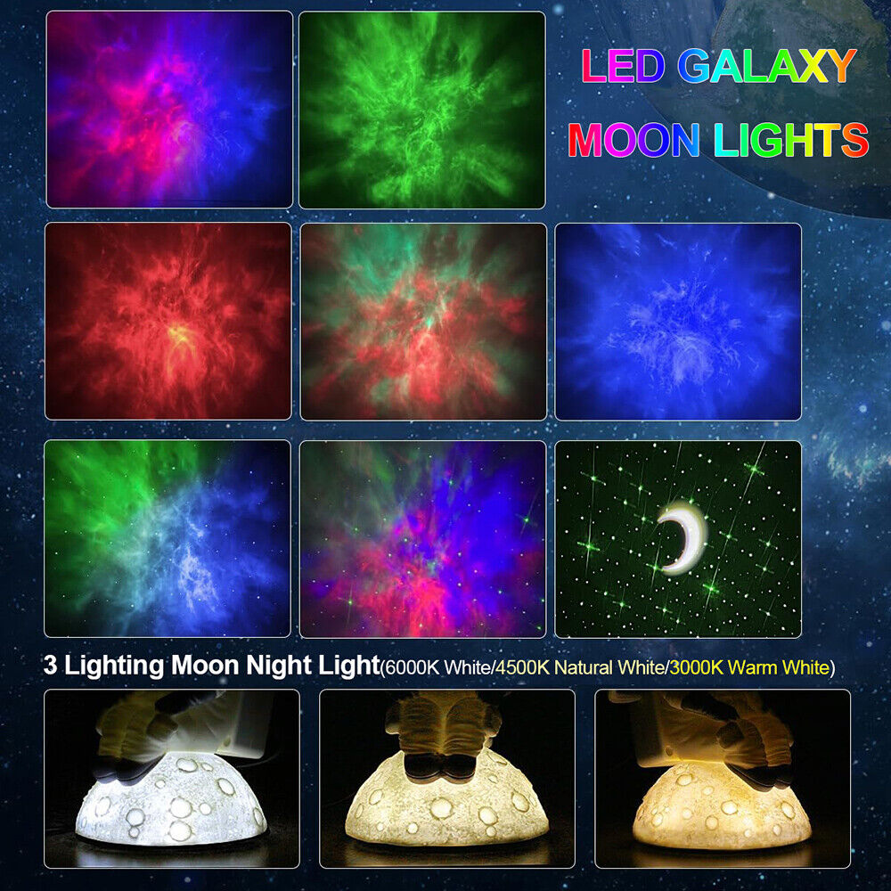 Astronaut Starry Galaxy Projector Night Light Lamp Space Nebula Star