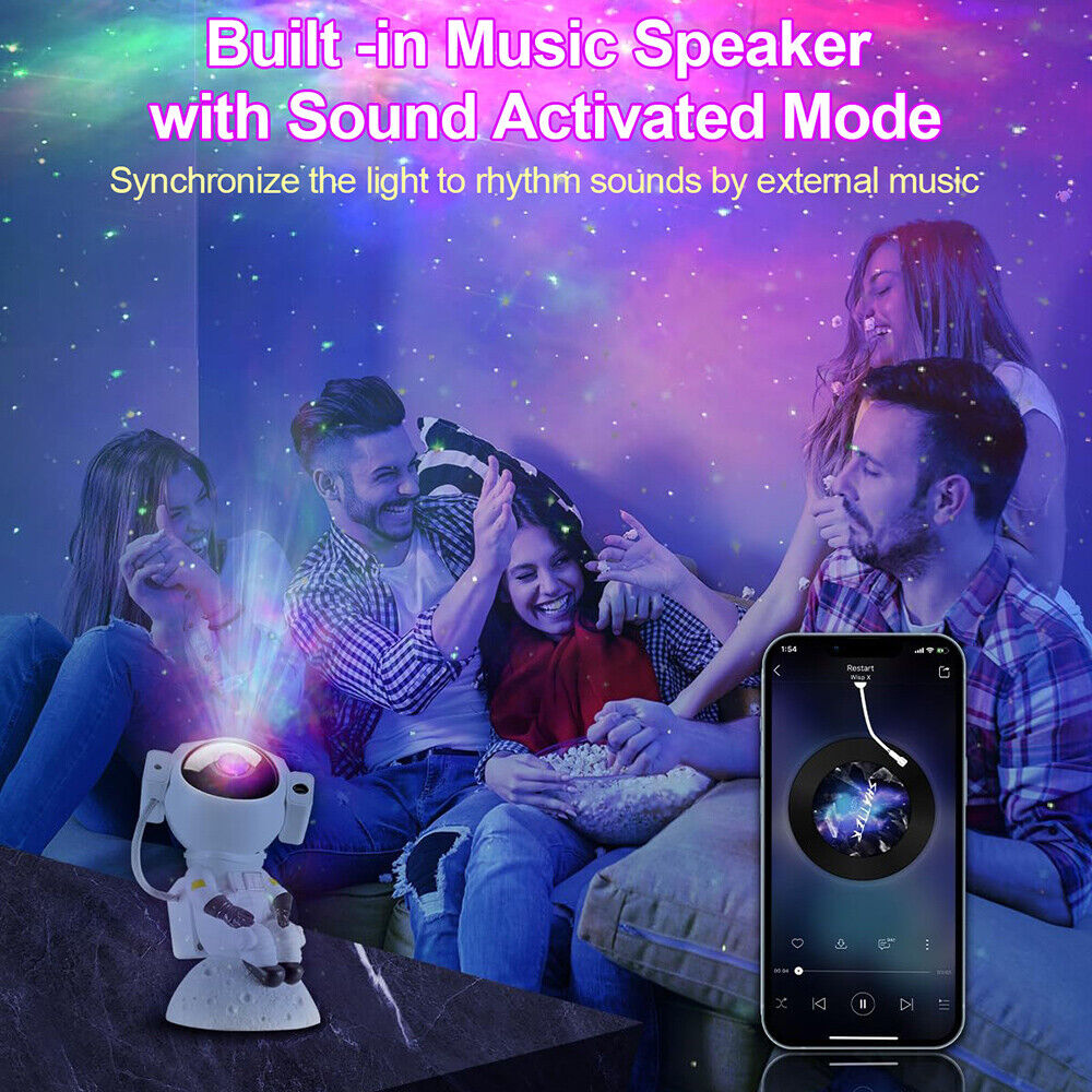 Astronaut Starry Galaxy Projector Night Light Lamp Space Nebula Star