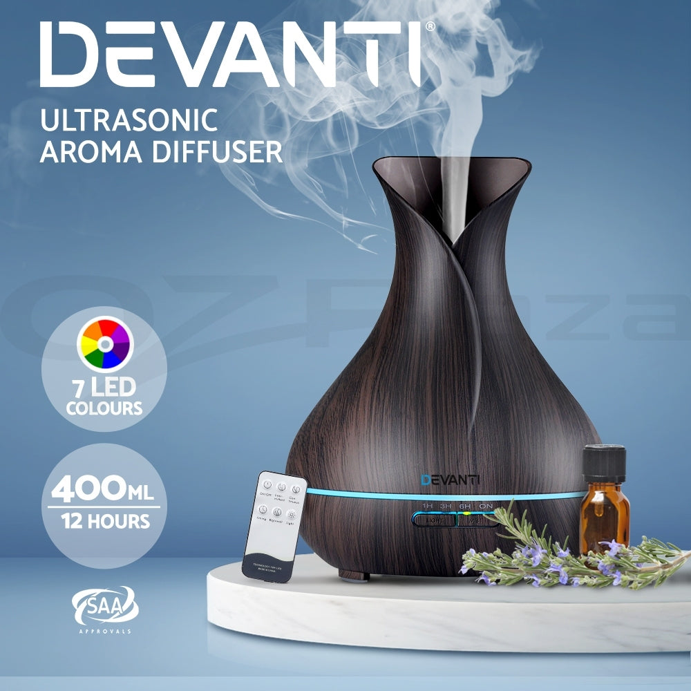 Devanti Aromatherapy Diffuser Aroma Essential Oil Ultrasonic Air Humidifier Mist