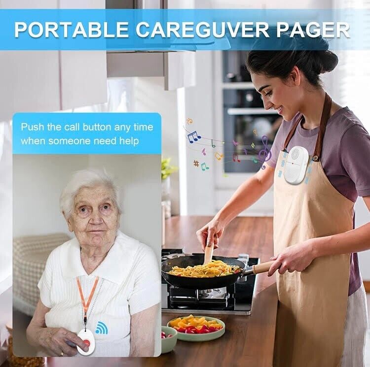 Duress Alarm Elderly Nurse Caregiver Call Pager Wireless SOS Emergency Button NDIS & Aged Care