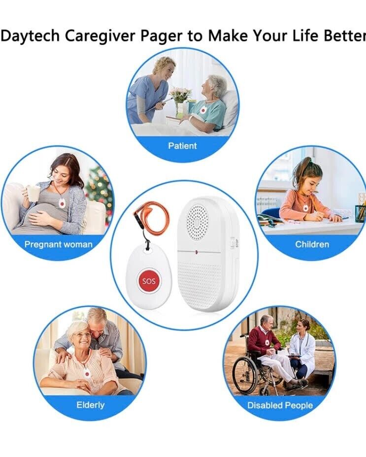 Duress Alarm Elderly Nurse Caregiver Call Pager Wireless SOS Emergency Button NDIS & Aged Care