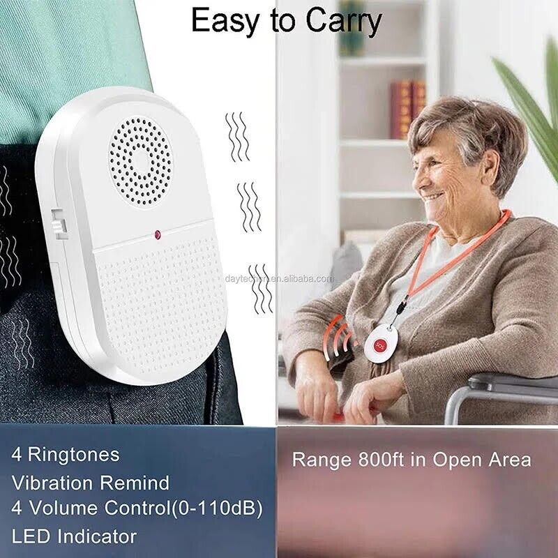 Duress Alarm Elderly Nurse Caregiver Call Pager Wireless SOS Emergency Button NDIS & Aged Care