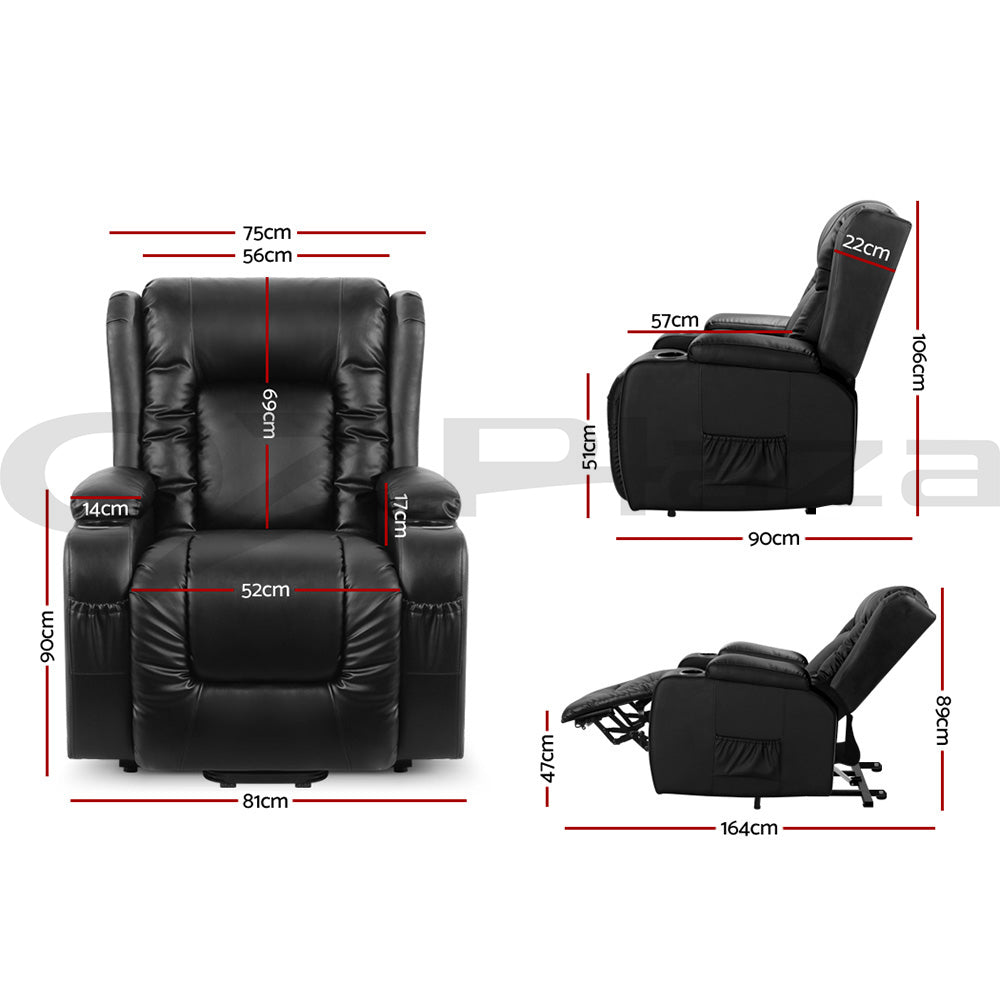 Electric Lift Massage Chair Recliner Chair Armchair Heated Lounge Sofa NDIS Aged Care