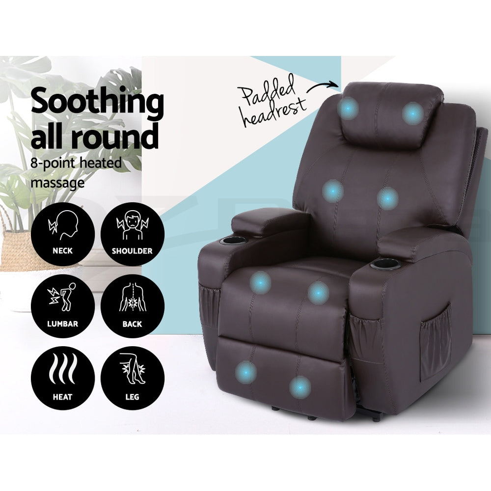 Electric Lift Massage Chair Recliner Chair Armchair Heated Lounge Sofa NDIS Aged Care