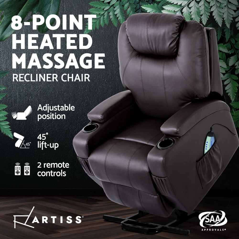 Electric Lift Massage Chair Recliner Chair Armchair Heated Lounge Sofa NDIS Aged Care