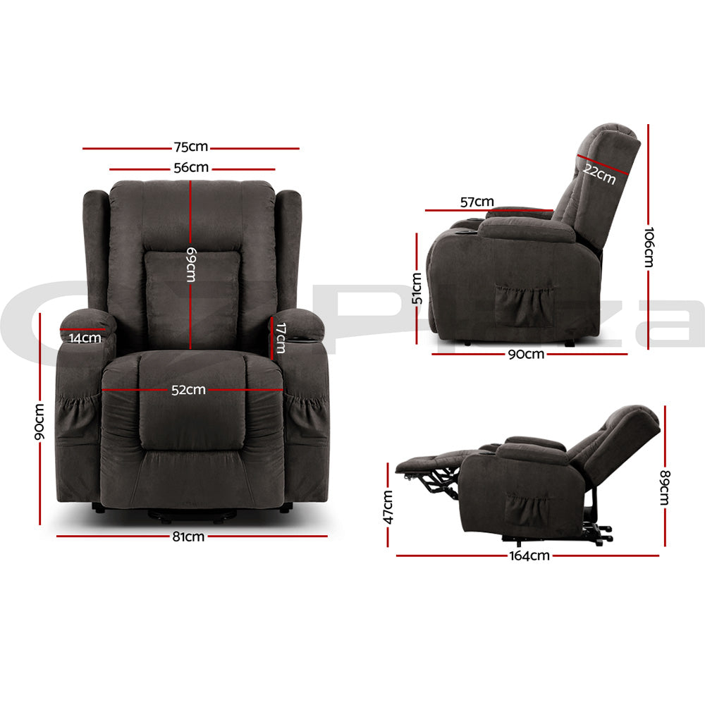 Electric Lift Massage Chair Recliner Chair Armchair Heated Lounge Sofa