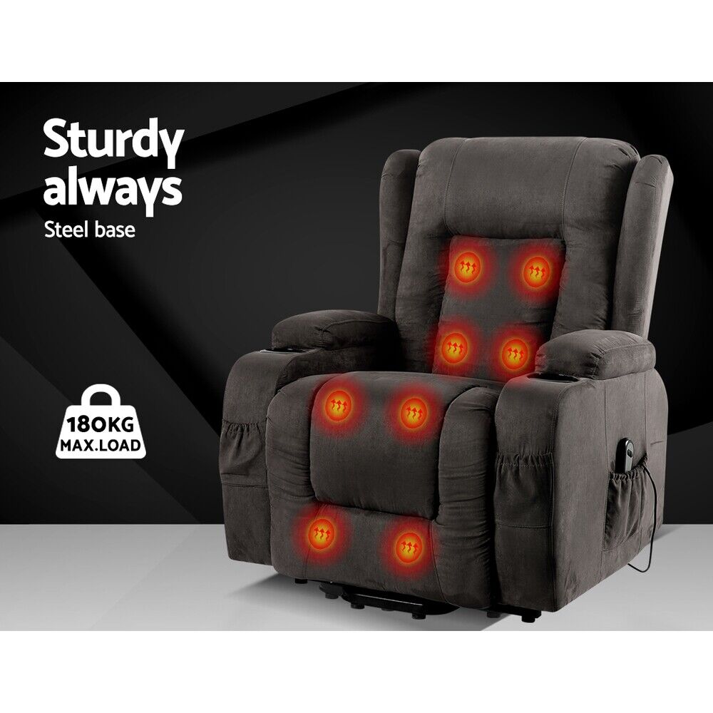 Electric Lift Massage Chair Recliner Chair Armchair Heated Lounge Sofa NDIS Aged Care