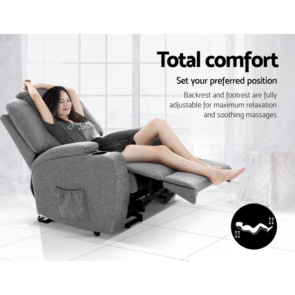 Electric Lift Massage Chair Recliner Chair Armchair Heated Lounge Sofa NDIS Aged Care