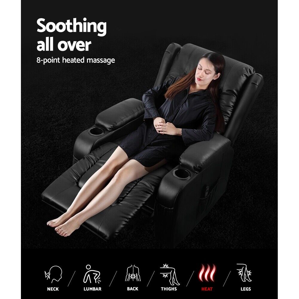 Electric Lift Massage Chair Recliner Chair Armchair Heated Lounge Sofa NDIS Aged Care