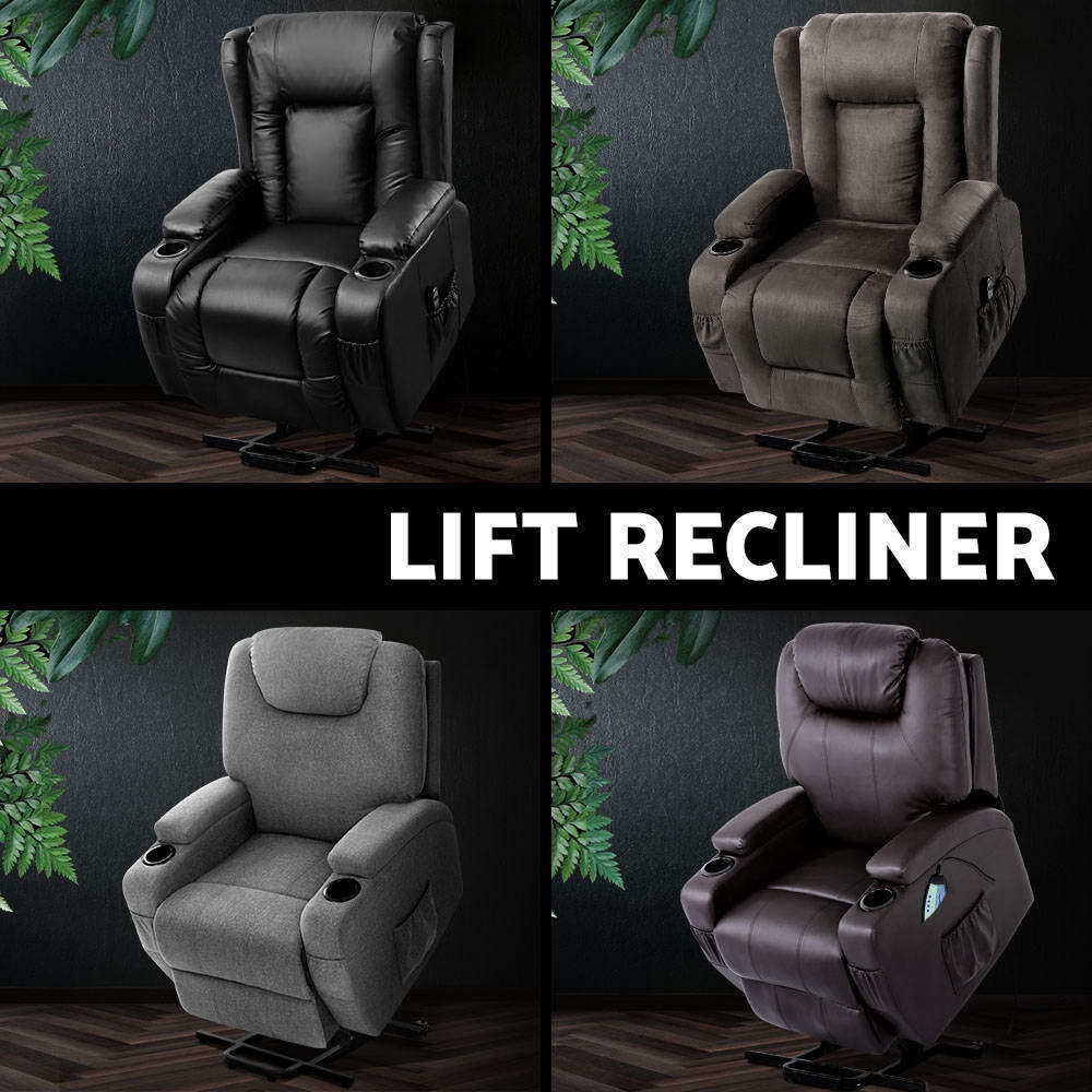 Electric Lift Massage Chair Recliner Chair Armchair Heated Lounge Sofa NDIS Aged Care