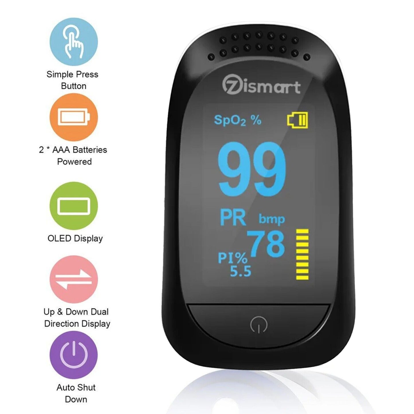 Finger Pulse Oximeter Blood Oxygen Saturation Meter 