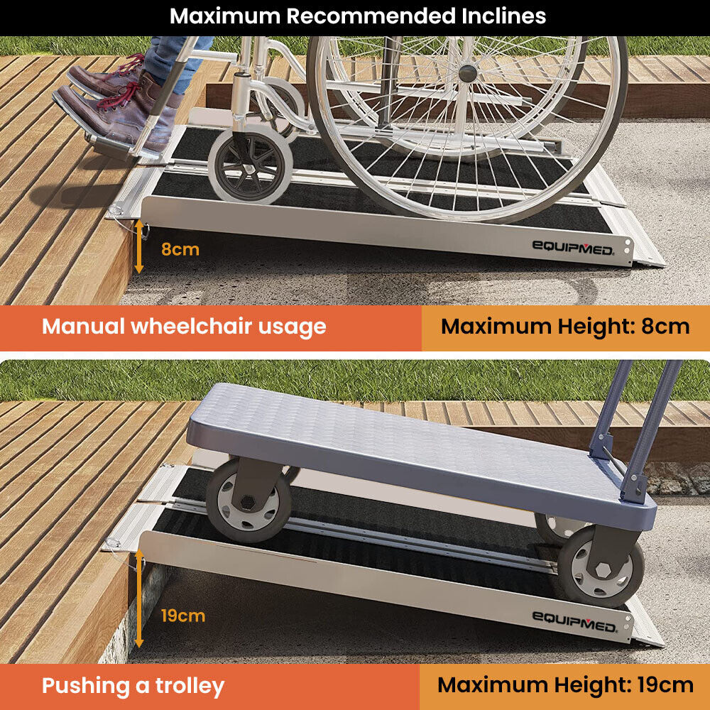 Folding Wheelchair Ramp 272kg Rated 91cm Portable Access Aluminium