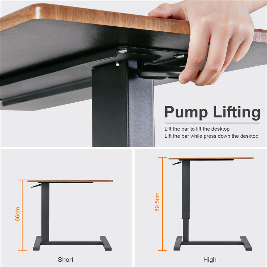 Gas-Lift Adjustable Overbed Table with Wheels