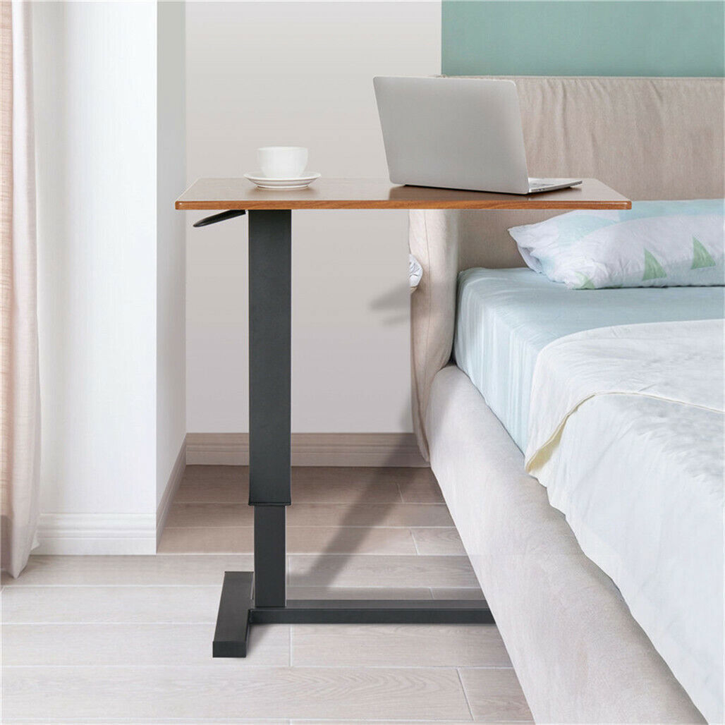 Gas-Lift Adjustable Overbed Table with Wheels