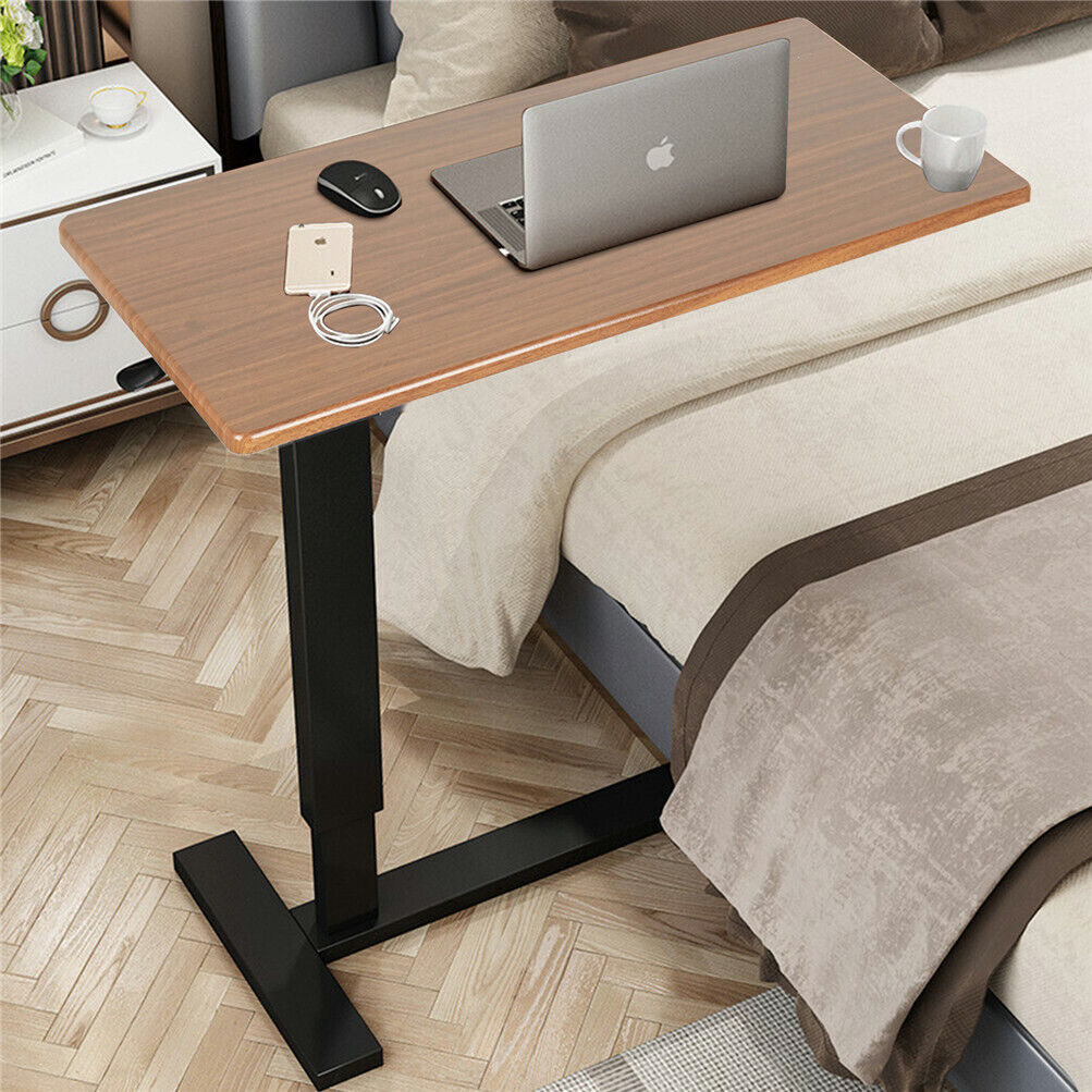 Gas-Lift Adjustable Overbed Table with Wheels