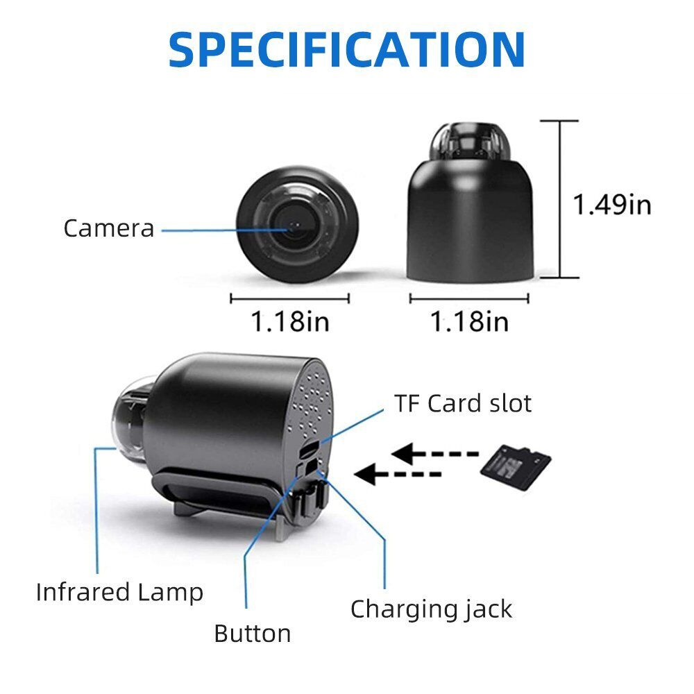 HD 1080P Mini Camera WiFi Wireless Night Vision Motion Detection