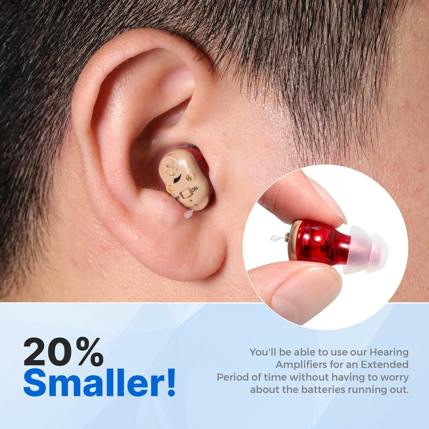 Hearing Aids Intelligent Mini Inner Ear Receiver in Canal Rechargeable