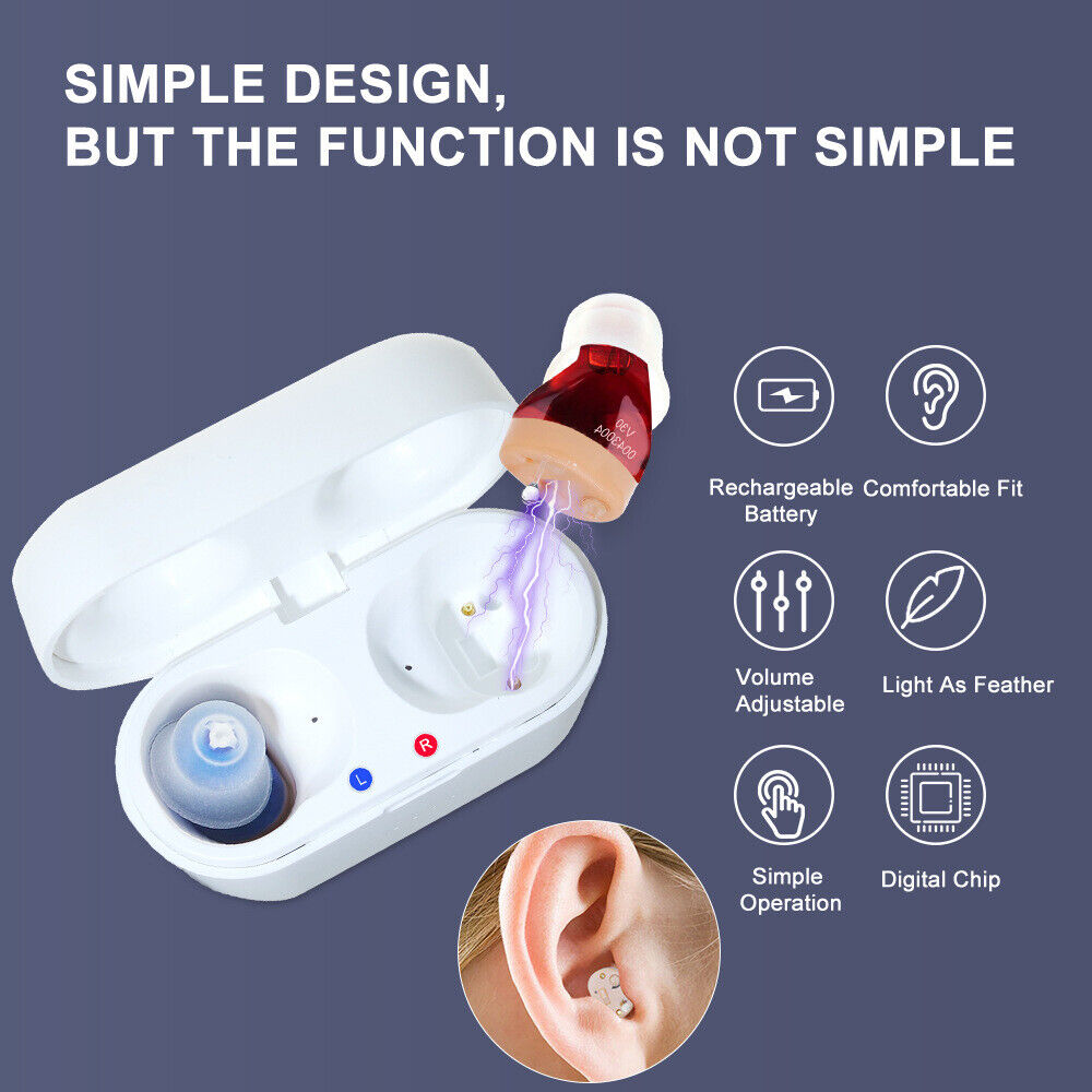 Hearing Aids Intelligent Mini Inner Ear Receiver in Canal Rechargeable