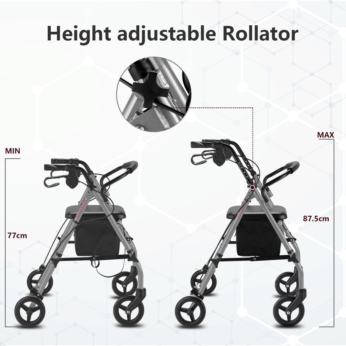 Folding Mobility Walking frame Rollator Seat Walker NDIS and Aged Care