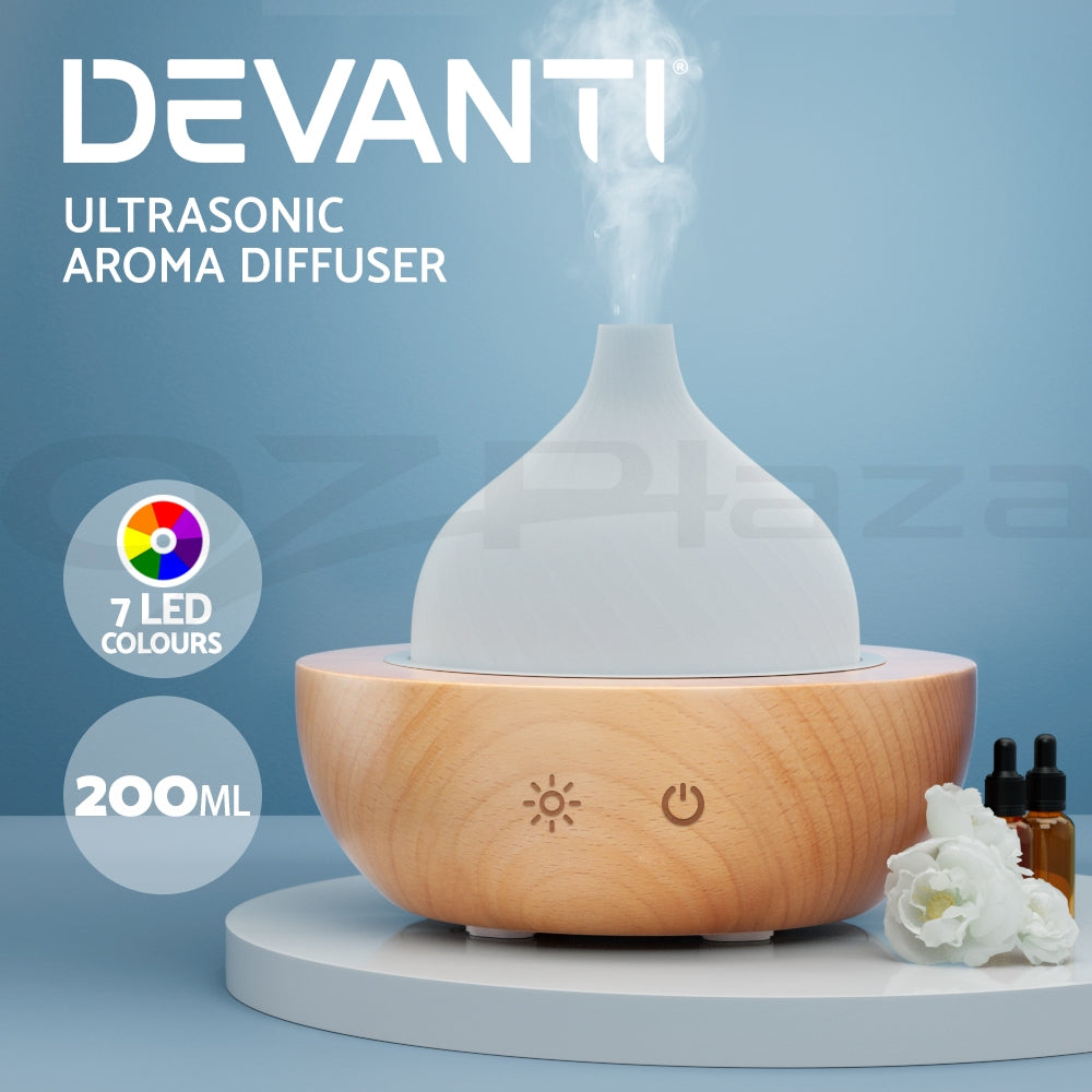 Devanti Aromatherapy Diffuser Aroma Essential Oil Ultrasonic Air Humidifier Mist