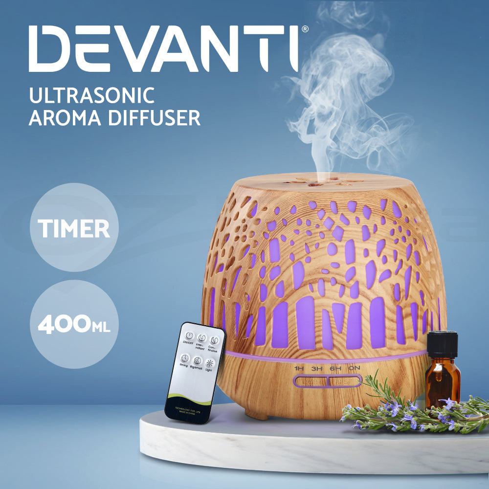 Devanti Aromatherapy Diffuser Aroma Essential Oil Ultrasonic Air Humidifier Mist