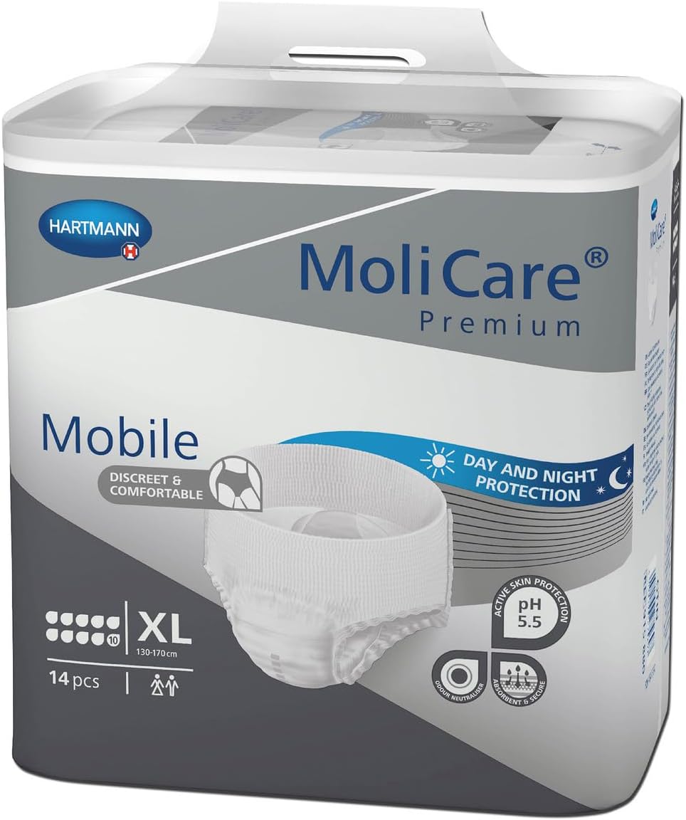 MoliCare Premium Mobile Disposable Pants 10 Drops X Large (130-170cm Hips) - Pack of 14