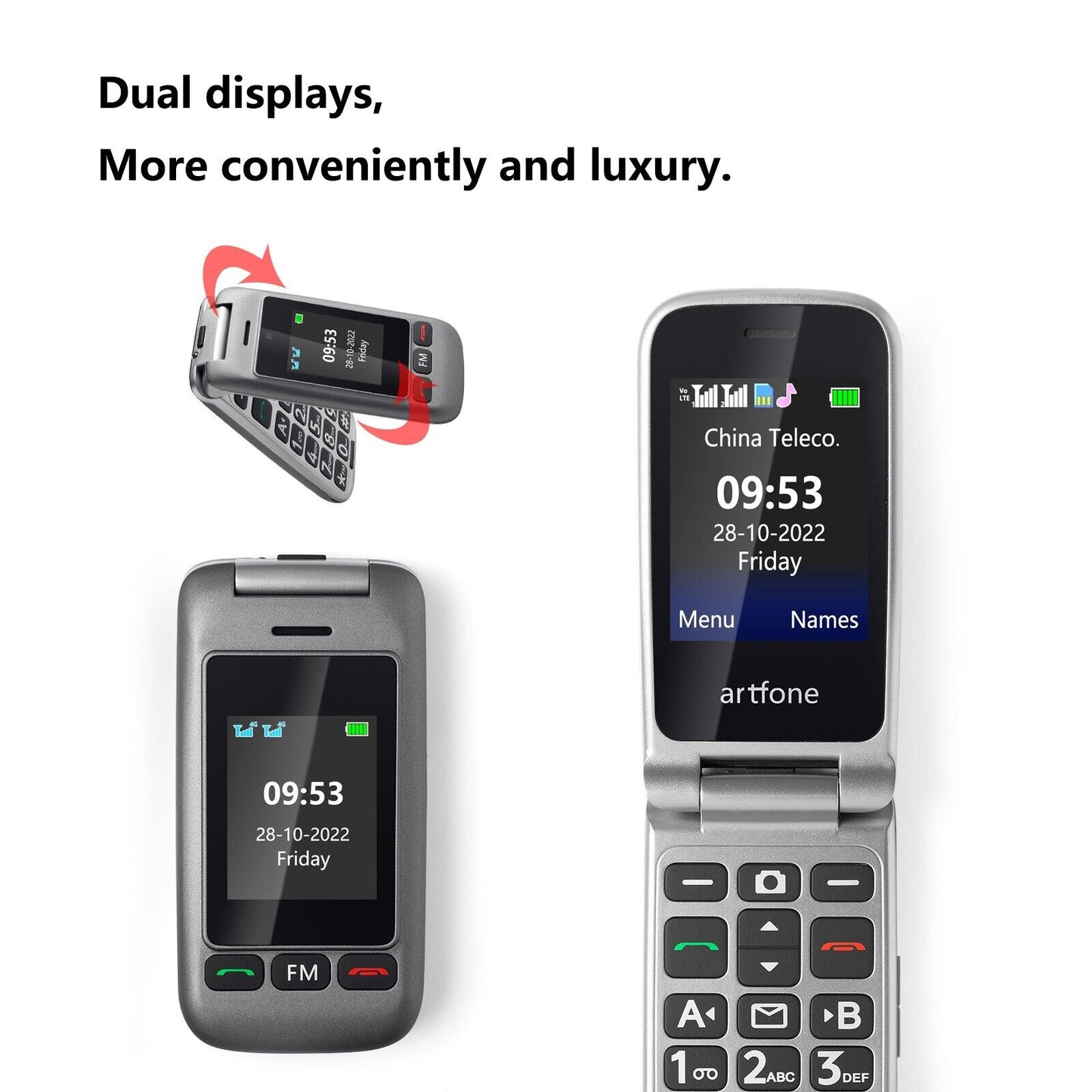 Senior Flip Smartphone 4G Dual SIM for Elderly NDIS Aged Care