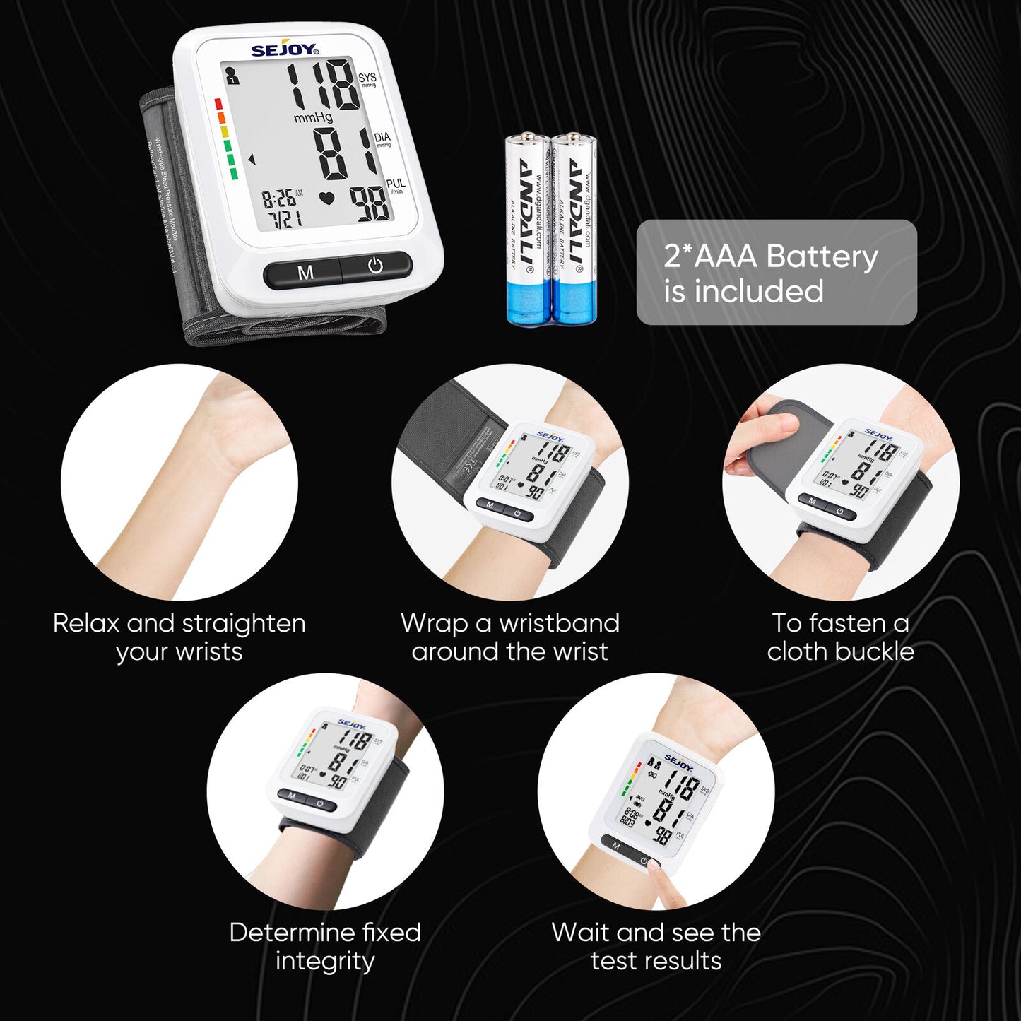 Wrist Blood Pressure Monitor with Automatic Cuff & Heart Rate Tracking NDIS & Aged Care